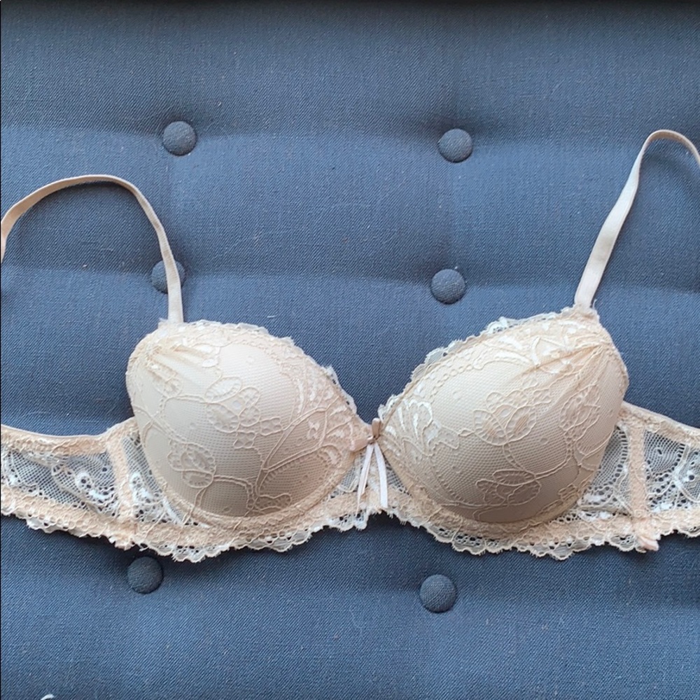 nude lace push up bra 34B